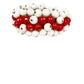 beaded red & white stretch BRACELET vintage costume jewelry Made in Japan