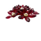 vintage translucent red flowers BROOCH faux pearl centers floral jewelry pin