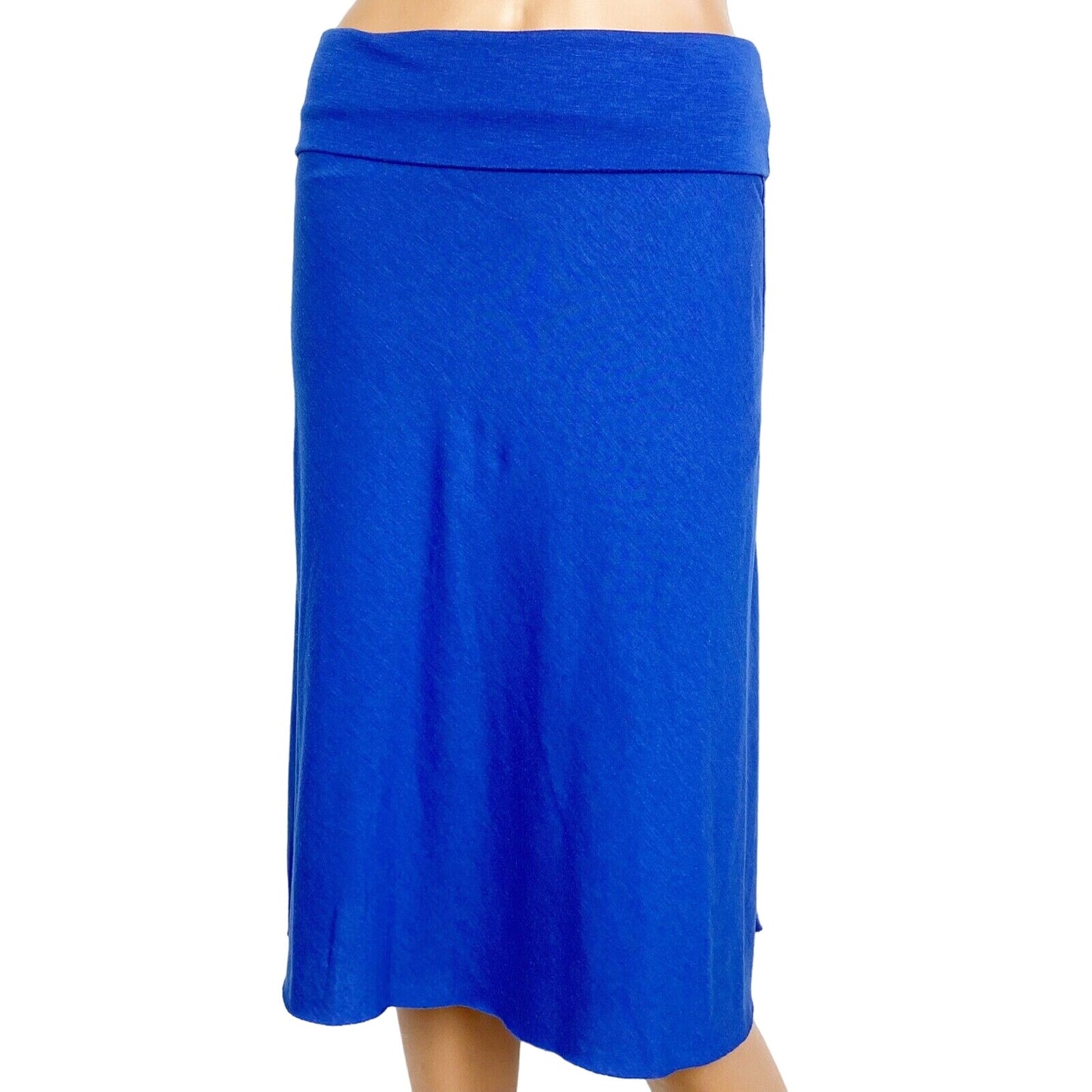 Promesa blue SKIRT women's S small foldover waist pull-on knee-length knit