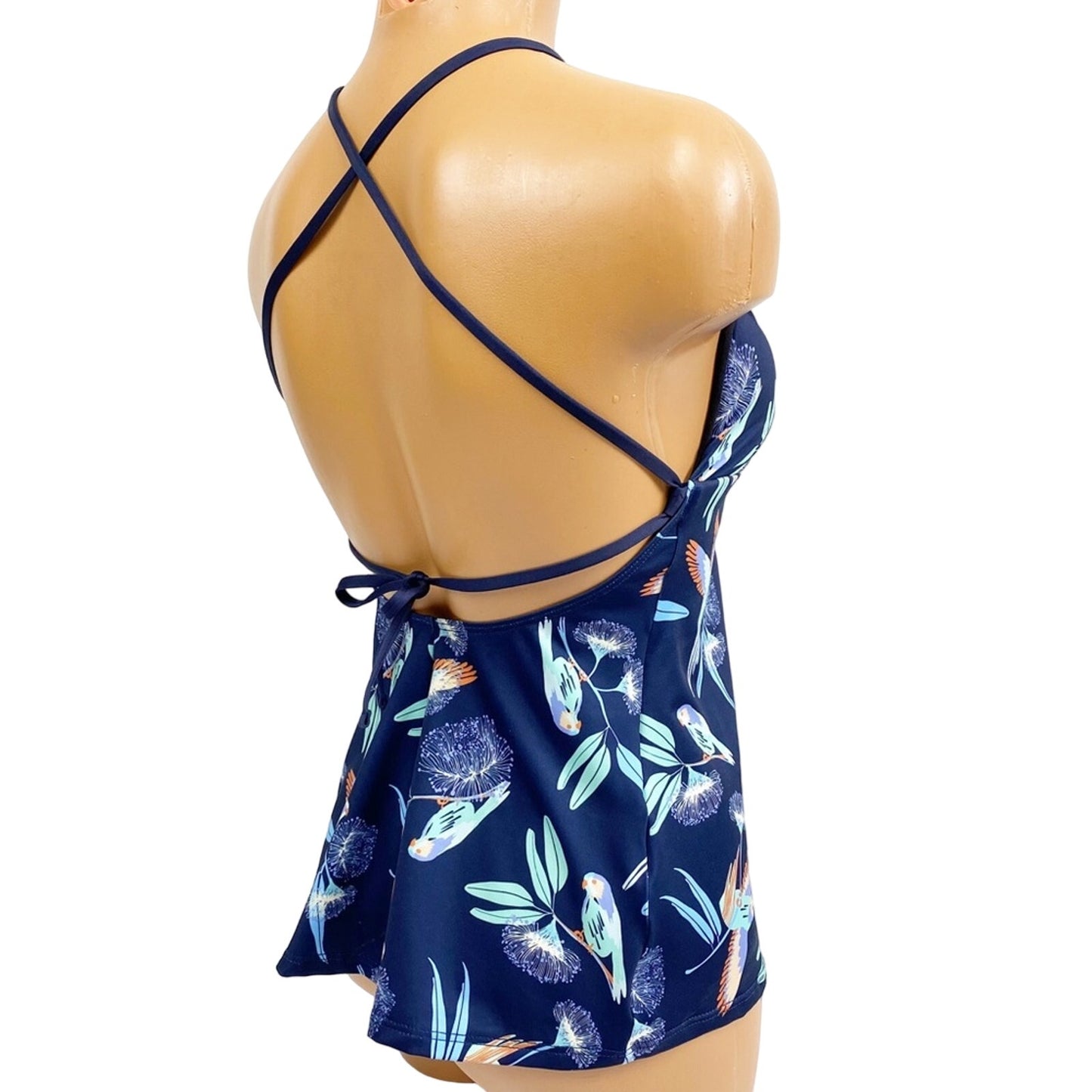 Patagonia parrots Glassy Dawn blue Tankini swim TOP women's XS new $89 swimwear