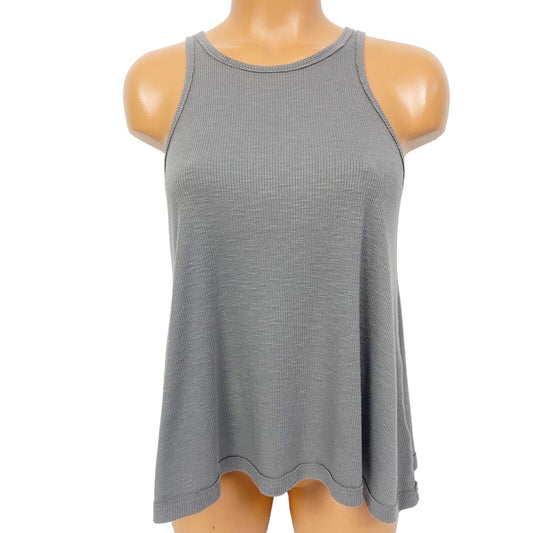 Free People gray ribbed TANK loose-fitting TOP shirt women's S small racerback