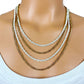 vintage gold & white 18" chain multi-strand NECKLACE costume jewelry