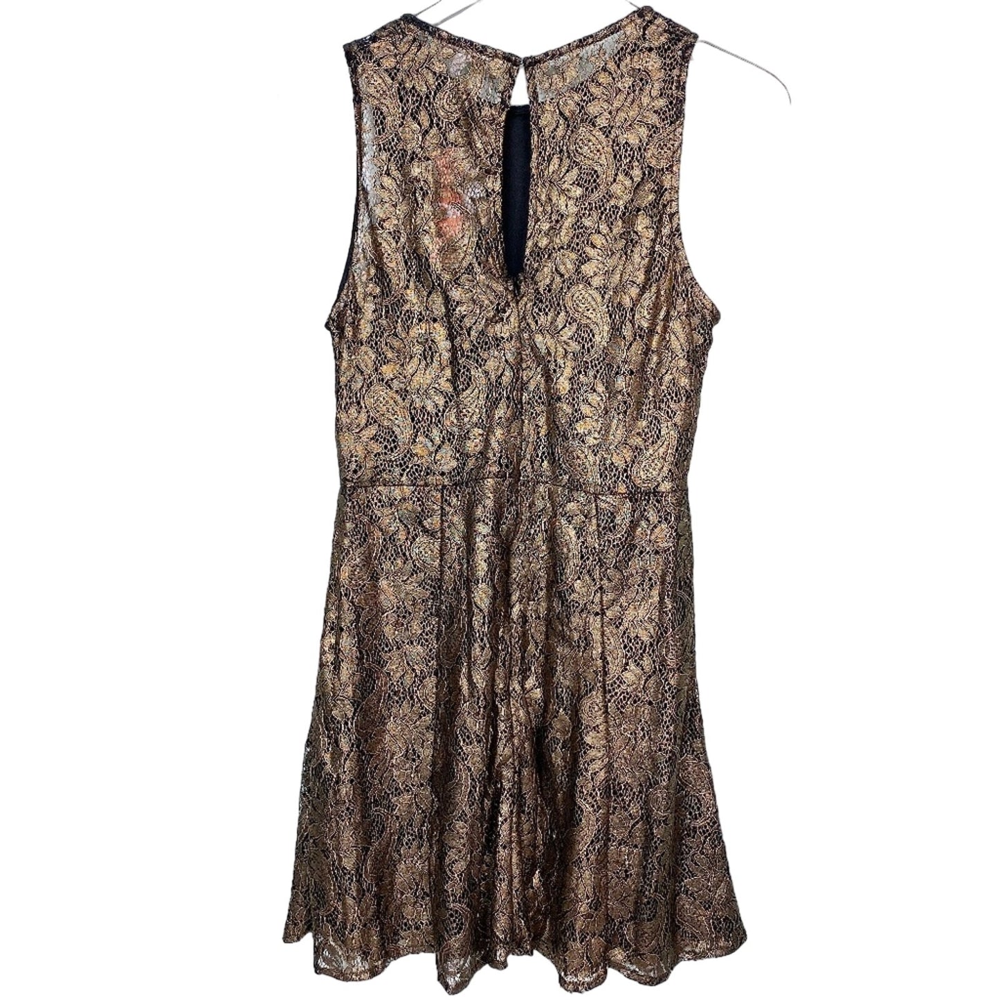 Gianni Bini metallic gold lace & black evening cocktail DRESS size SMALL new $69