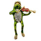 vintage frog playing violin BROOCH rhinestones jewelry pin