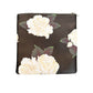 black with white roses PVC zipper POUCH multi use bag 8.5" x 8.5" marked F + C