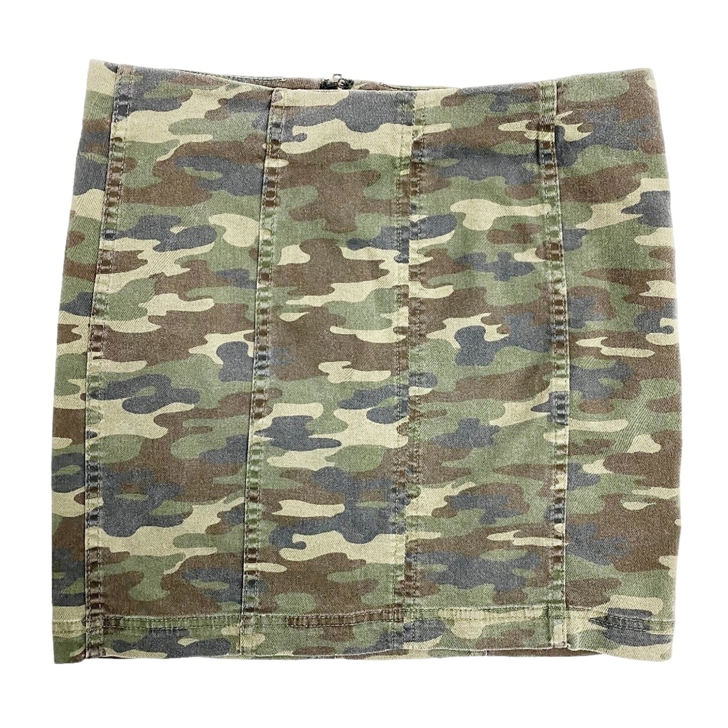 Free People green camouflage short mini SKIRT size 8 stretch denim