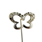 vintage silver & rhinestones butterfly STICK lapel scarf PIN with cap jewelry