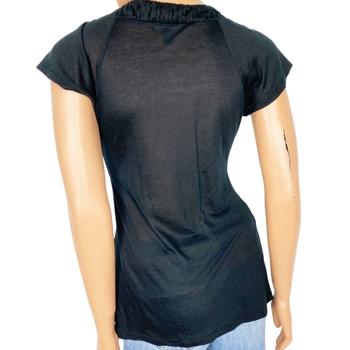 Banana Republic deep v-neck black TOP blouse size XS extra small women's