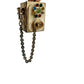 vintage wall phone necklace locket PENDANT rhinestones & gold tone metal jewelry