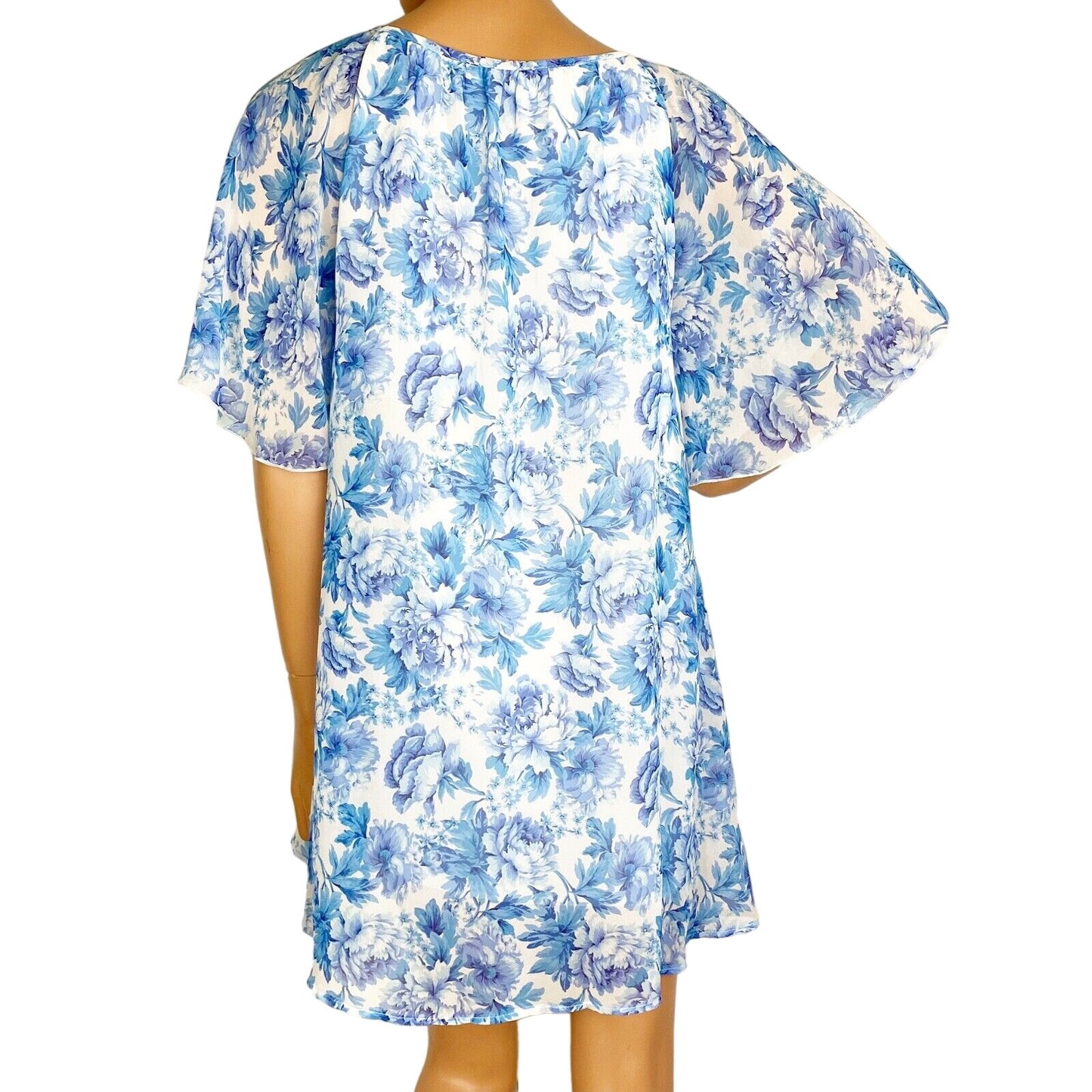 Show Me Your Mumu blue & white floral TOP tunic blouse women's S small