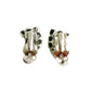 vintage iridescent rhinestone clip-on EARRINGS costume jewelry