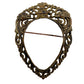 vintage antique gold metal BROOCH ornate pendant frame jewelry pin