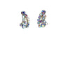 vintage iridescent rhinestone clip-on EARRINGS costume jewelry