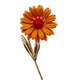 vintage orange red & gold daisy flower BROOCH floral jewelry pin