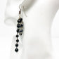 handmade 3.5" long dangling black beaded EARRINGS jewelry NEW vintage beads