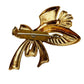 vintage gold tone metal bow BROOCH jewelry pin