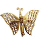 vintage gold tone metal butterfly BROOCH moveable wings jewelry pin